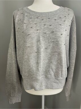 NWT! Jessica Simpson Gray Sweater, Crewneck, Dolman Sleeves, Embellished, L